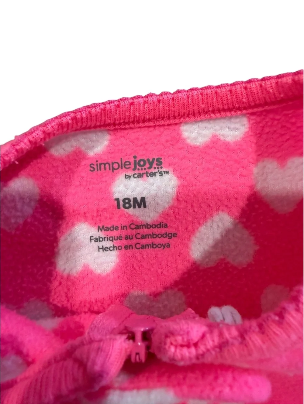 Set of 3 Carter's Simple Joys Baby Fleece Footed Pajamas, Size 18M, Pink, Purple